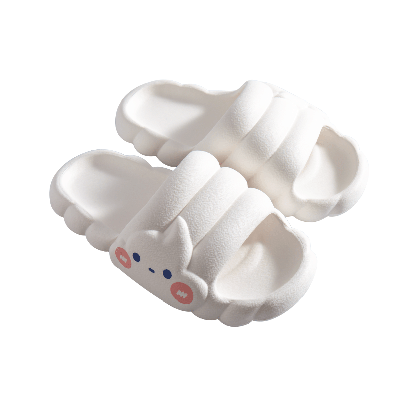 IQGD Women's Slippers, Comfortable Outdoor And Indoor Sandals, Fashionable Thick Soft Sole, Ice Cream - Milk White, Size 38-39