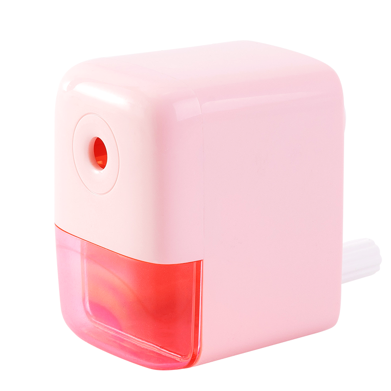 Deli Student Automatic Hand-Crank Pencil Sharpener / Pencil Sharpener / Rotary Pencil Sharpener, Stationery for Students, Children's Birthday Exam Graduation Gift Pink
