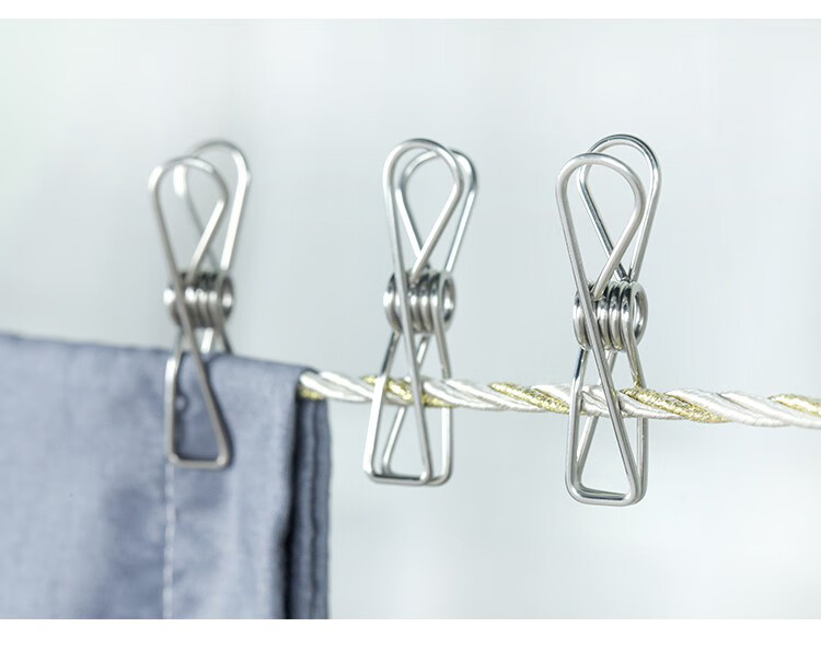 MENGTING Clothespins, Stainless Steel Clips, Quilt Clips, Sock Clips, Drying Clips, 20-Pack, Durable 22