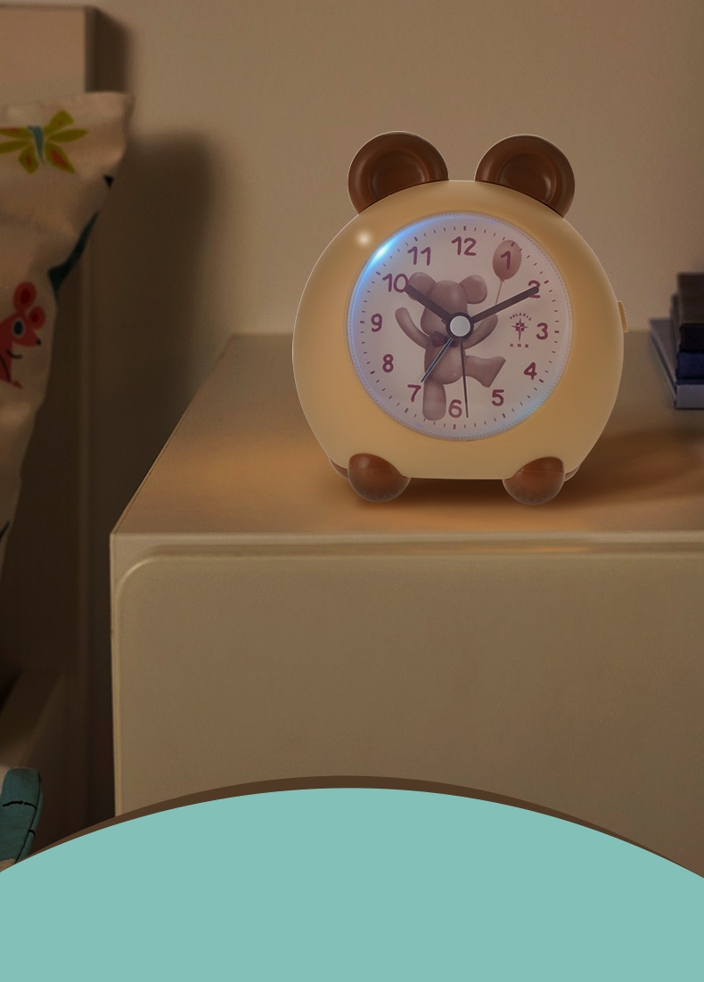 POLARIS Alarm Clock, Creative Cartoon Cute Small Alarm Watch, Cartoon Lazy Bedside Student Children Electronic Clock, Pink 6