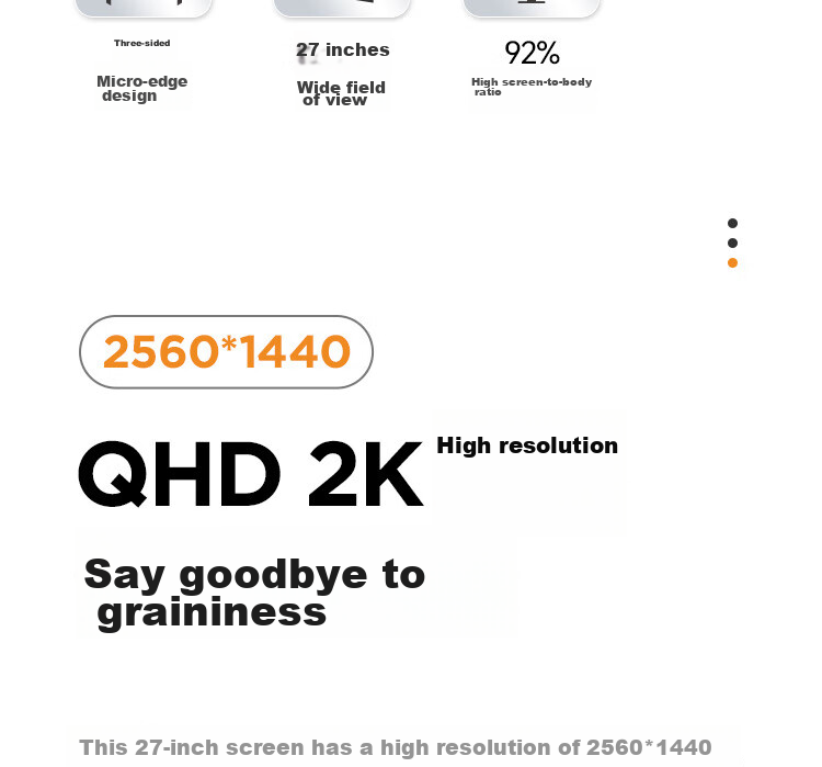 HKC 27-Inch 4K Ultra HD IPS Screen HDR400 Hardware Low Blue Light 95% P3 Wide Color Gamut 1.07 Billion Colors E-Book Design Office Rotatable Height-Adjustable Monitor T2752U 8