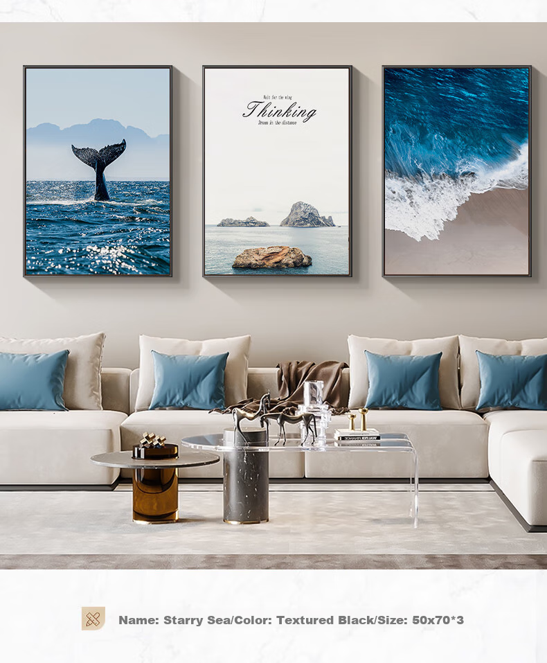 Haojiubujian Shilaiyunzhen Living Room Decorative Painting, Modern Minimalist Light Luxury High-End Feel, Sofa Background Wall Hanging Picture, Abstract Mural 10