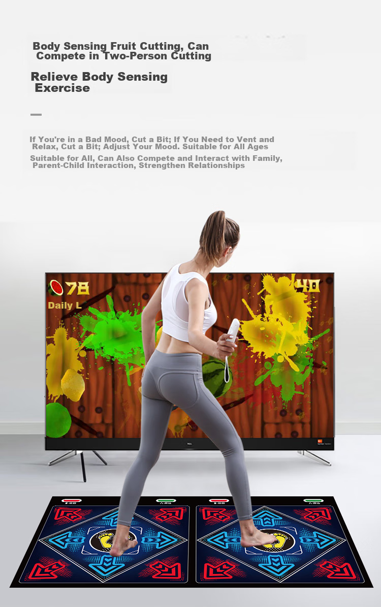 HongTai Double-Person Wireless Dance Mat, Home TV Dance Machine, Game Motion Sensing Hand And Foot Dancing, Leg Beautifying, Children's Running Mat 22