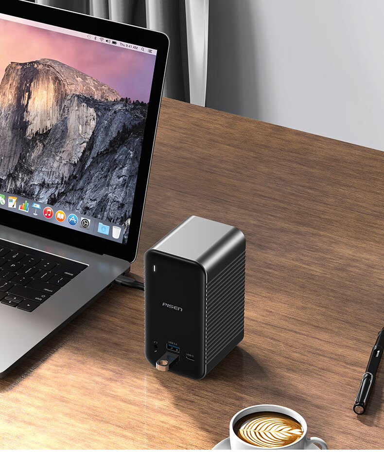 Pisen Mac mini Docking Station Apple AI Host M4/4Pro Desktop Expansion Dock M.2 SSD Enclosure Base USB-C to DP1.4 Screen Casting USB 3.2 Adapter 14