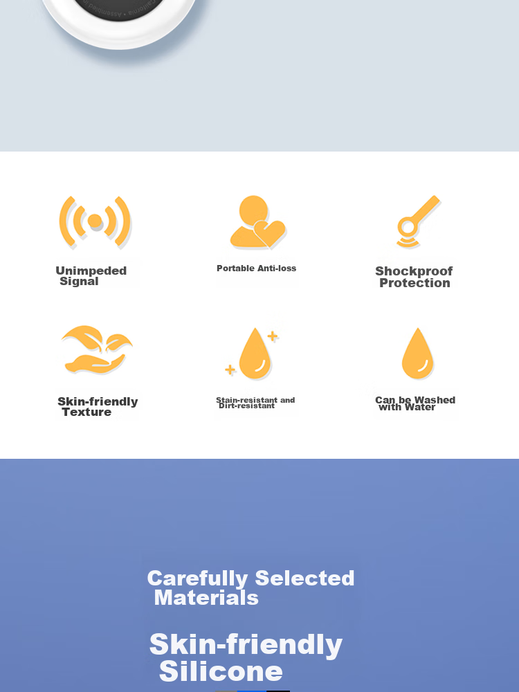 ESCASE Airtag2 Protective Case, Apple Anti-Loss Device Keychain, Silicone Ultra-Thin, Anti-Slip And Shockproof Hook Ring KPLE02 Black 3