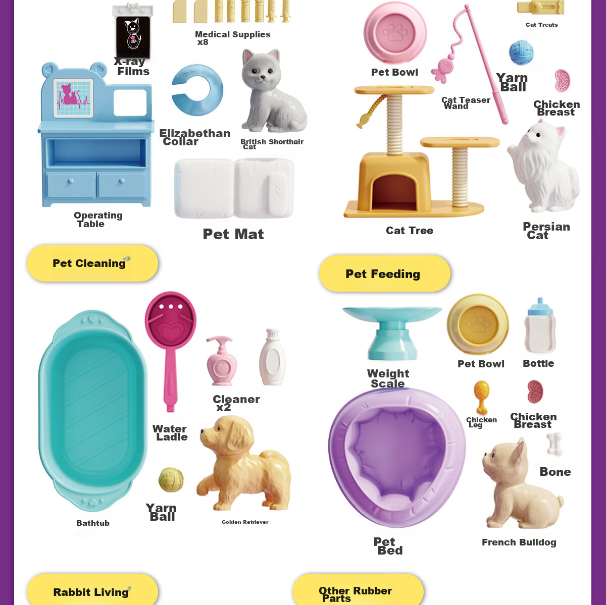 Anlili Children's Toy, Girl's Gift, Pretend Play Pet Life Villa House, Birthday Present 17