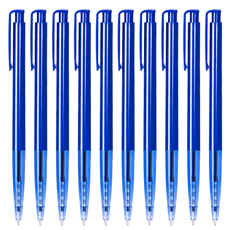 Deli 0.7mm Retractable Ballpoint Pen, Medium Oil Pen, Blue Ink Pen, Office Supplies