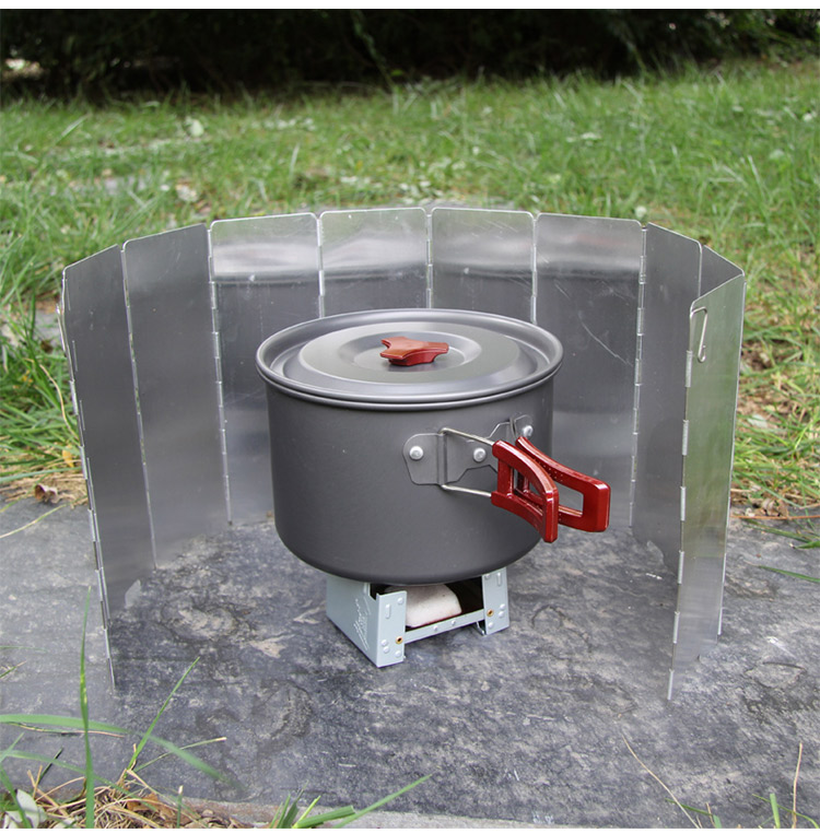 Lewang Outdoor Camping Stove Windshield, Foldable with Latch, Windproof Board for Portable Stoves, Picnic Windshield, 8 Pieces Per Pack 10
