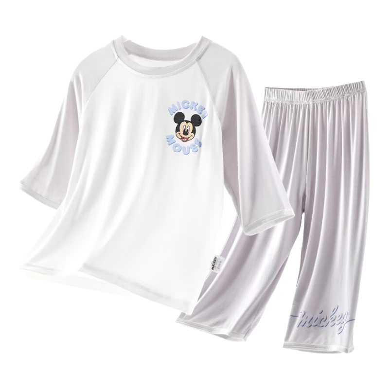 Disney Boys' Modal Summer Lightweight Pajamas Toddler Boys' Homewear 3/4 Sleeve 9086 Gray Size 120