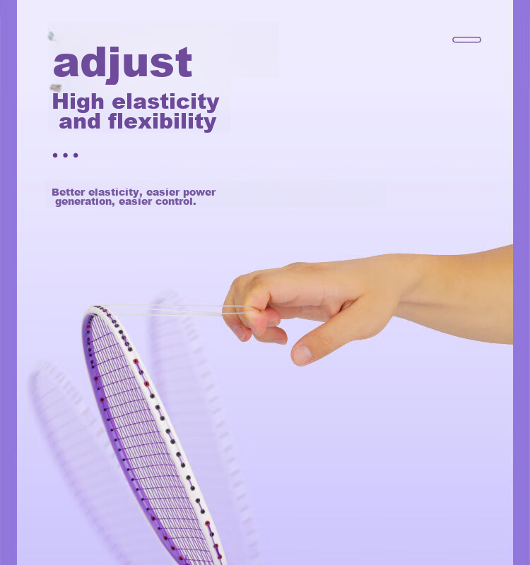 Yodiman Purple And White Badminton Racket, Full Carbon Ultra-Light 6U Single Racket 660 8