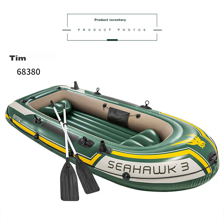 INTEX Challenger Two-Person Inflatable Boat, Thickened Rafting Kayak, Single Or Double Fishing Boat, Wear-Resistant Assault Boat 68306 10