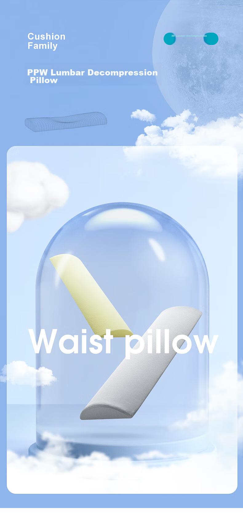 PPW Lumbar Support Pillow Back Cushion Bed Pillow for Sleeping, Spine Pillow, Pregnancy Pillow for Side and Back Sleeping 1