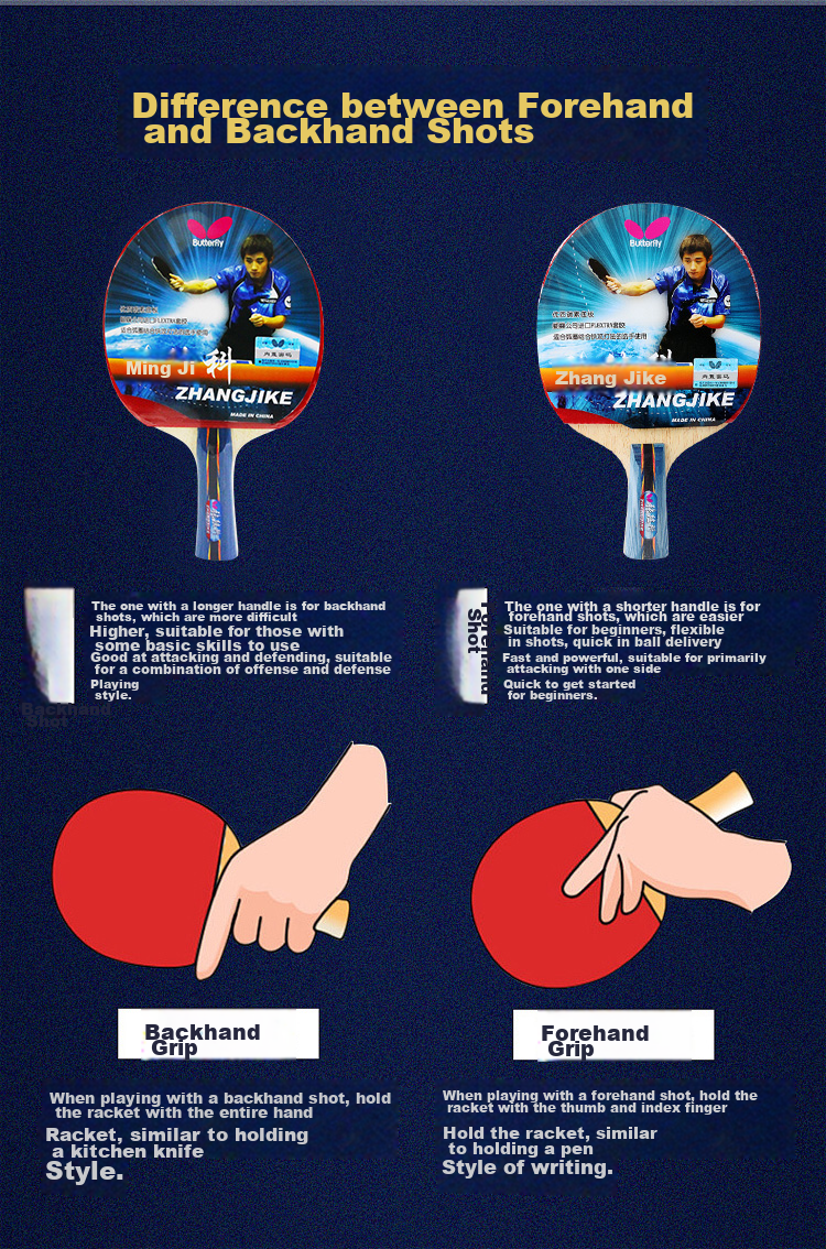 BUTTERFLY Zhang Jike Celebrity Table Tennis Racket, Penhold Grip Upgraded Version, Star Racket, Double-Sided Reverse Rubber, Carbon Fiber Blade, Single Racket with Racket Cover 10