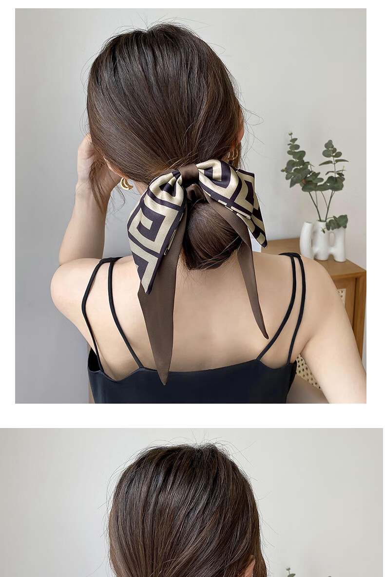 Xiangwan Hair Tie, Bow Hairband, Ribbon Hair Tie, Women's Hair Accessory, Butterfly Knot, Large Hair Tie, Elegant Ponytail Holder, Women's Hair Flower 5