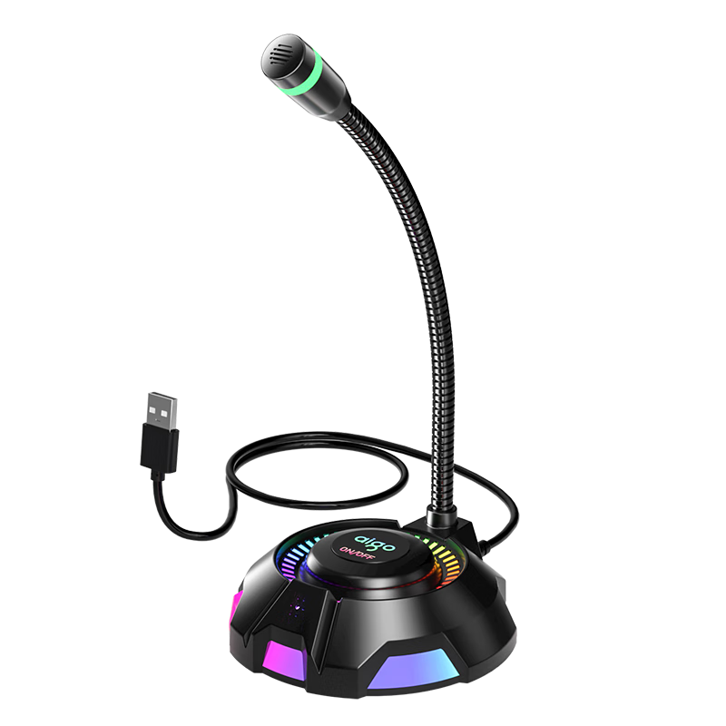 Aigo K2USB Computer Microphone for Desktop And Laptop Video Conferencing, Gaming Headset, Voice Recording for Live Streaming And Online Classes, Wired Condenser USB Speaker