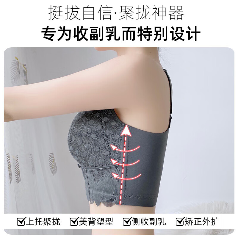 Бюстгальтер LangSha Plus Size, тонкий, push-up, антигравитационный, для женщин с большой грудью, минимизирующий, с боковой поддержкой, темно-зеленый, 100CD