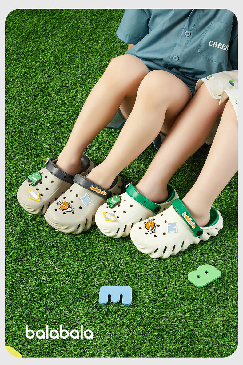 Balabala Dinosaur Kids Clog Shoes Baby Slippers Boys Indoor Soft Sole Beach Sandals Summer Outdoor Shoes for Older Boys 8