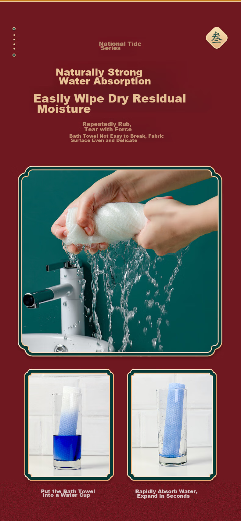 Grace Disposable Towels, Thickened And Enlarged Face Towels, Hotel Supplies, 30*70cm, Pack of 10 6