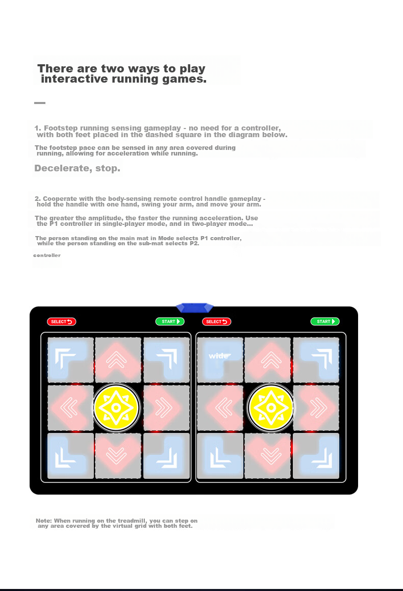 [Children's Birthday Gift] HongTai Double Wireless Dance Mat for Home Use with TV Motion Sensor Camera, Running Mat 11