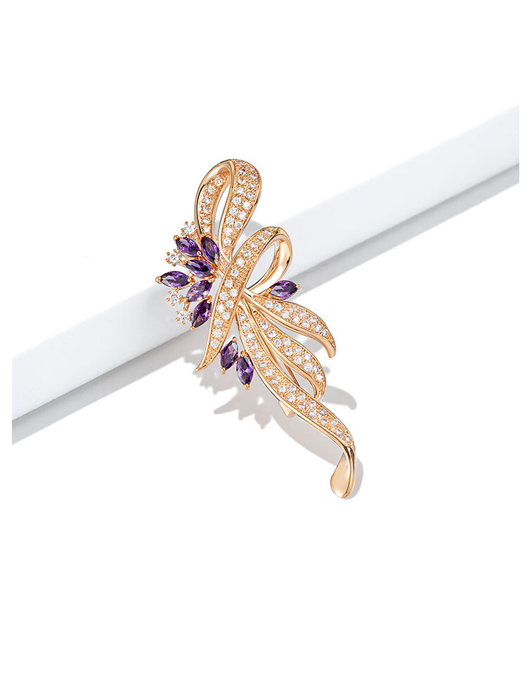 Qlady Floral Brooch, High-End Women's Light Luxury Suit Anti-Exposure Pin, Scarf Buckle Accessory, Mid-Autumn Festival Birthday Gift 5