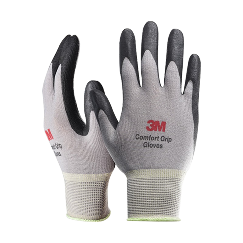 3M Safety Gloves, Construction Rubber Coated, Wear-Resistant, Non-Slip, Protective Repair Gloves, Gray XL