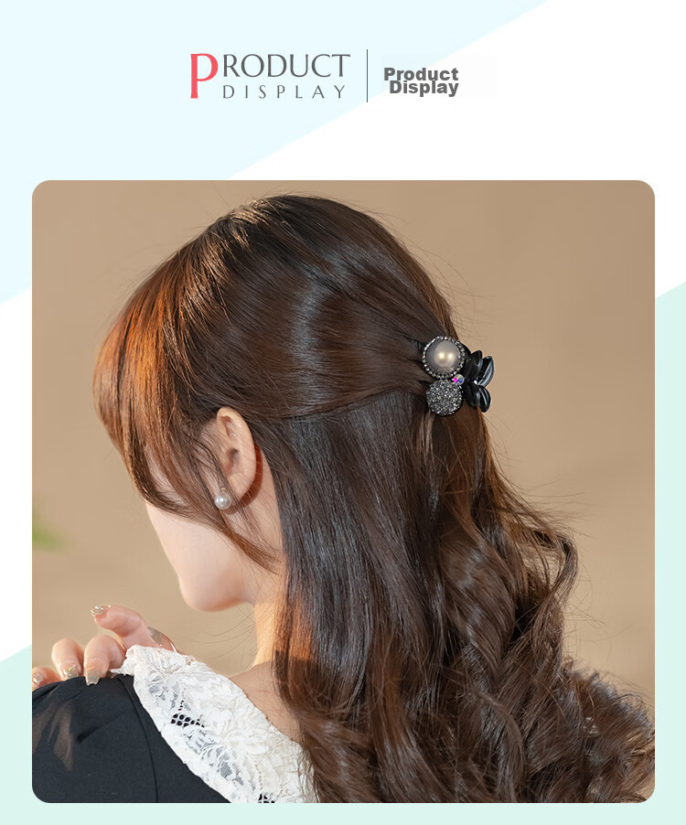 CHIMERA Light Luxury Princess Hair Claw Clip, Bangs Clip, Side Clip, Hairpin, Hair Accessory, Women's Mid-Autumn Festival Gift 8