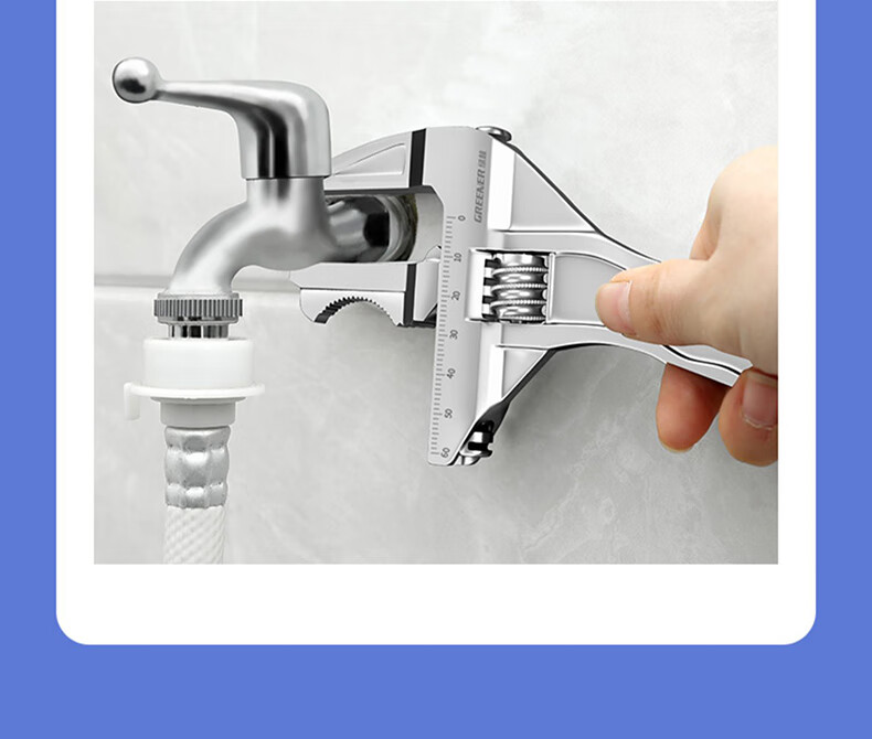 GREENER Adjustable Wrench Plumbing Wrench Pipe Wrench Short Handle Universal Spanner 20
