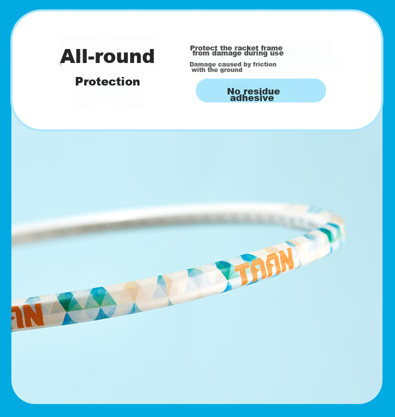 Taan Badminton Racket Protective Edge Tape, Anti-Abuse, Anti-Line Breakage, Anti-Scratch Frame, Racket Head Sticker, C29 Deep Blue 2/green 2 3