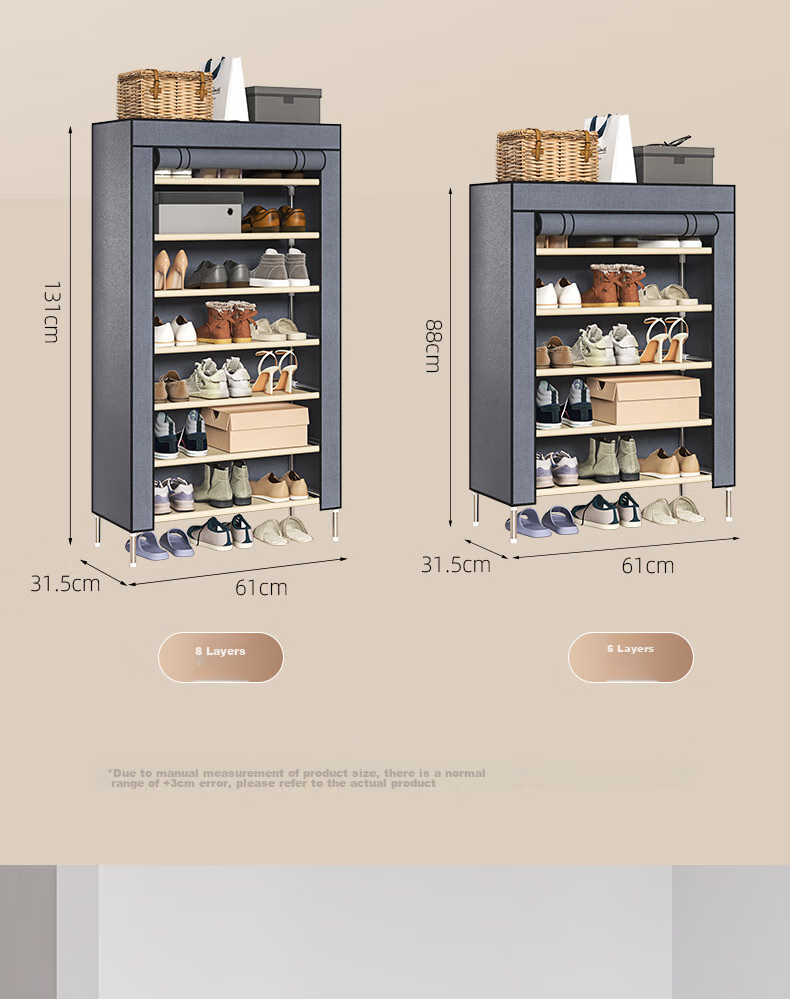 Jialiren Multi-Tier Shoe Rack for Entryway, Simple Home Shoe Cabinet, Multifunctional Dormitory Shoe Organizer, Dustproof Storage Cabinet 3