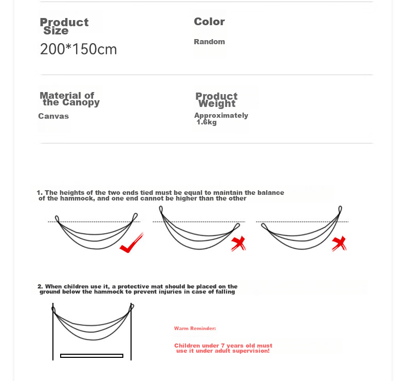 Arctic Wolf Mosquito Net Hammock Outdoor Camping Anti-Mosquito Insect Repellent Anti-Tip Portable Extra Large Thickened Outdoor Camping Swing Hammock 8