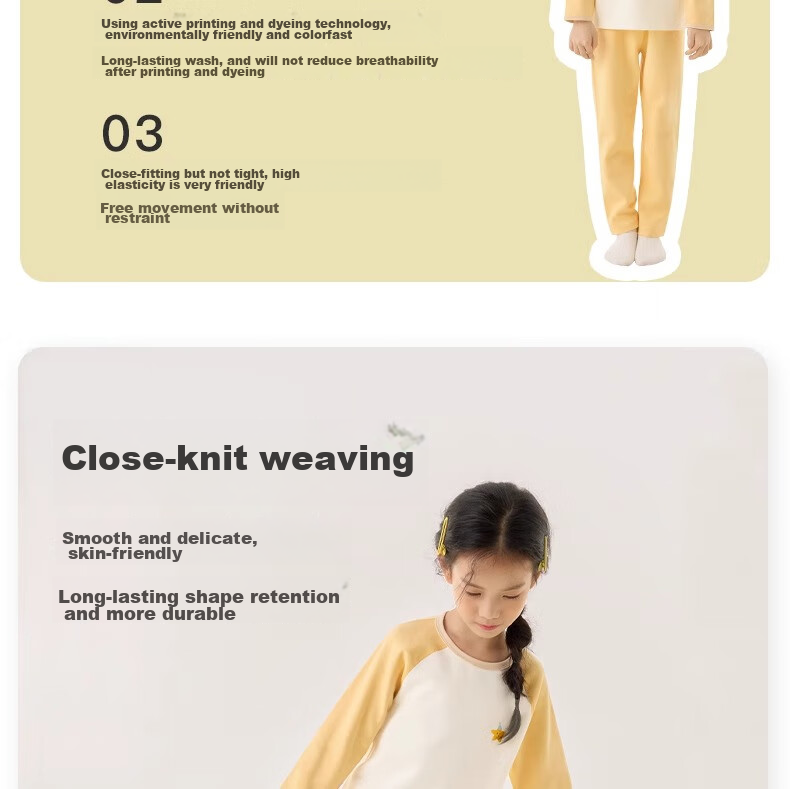 Niduoxiong Winter Baby High-Waist Waist Protection Underwear Set, Children's Pajamas, Infant Cotton Breathable Sleepwear, Warm Underwear for Autumn And Winter 6