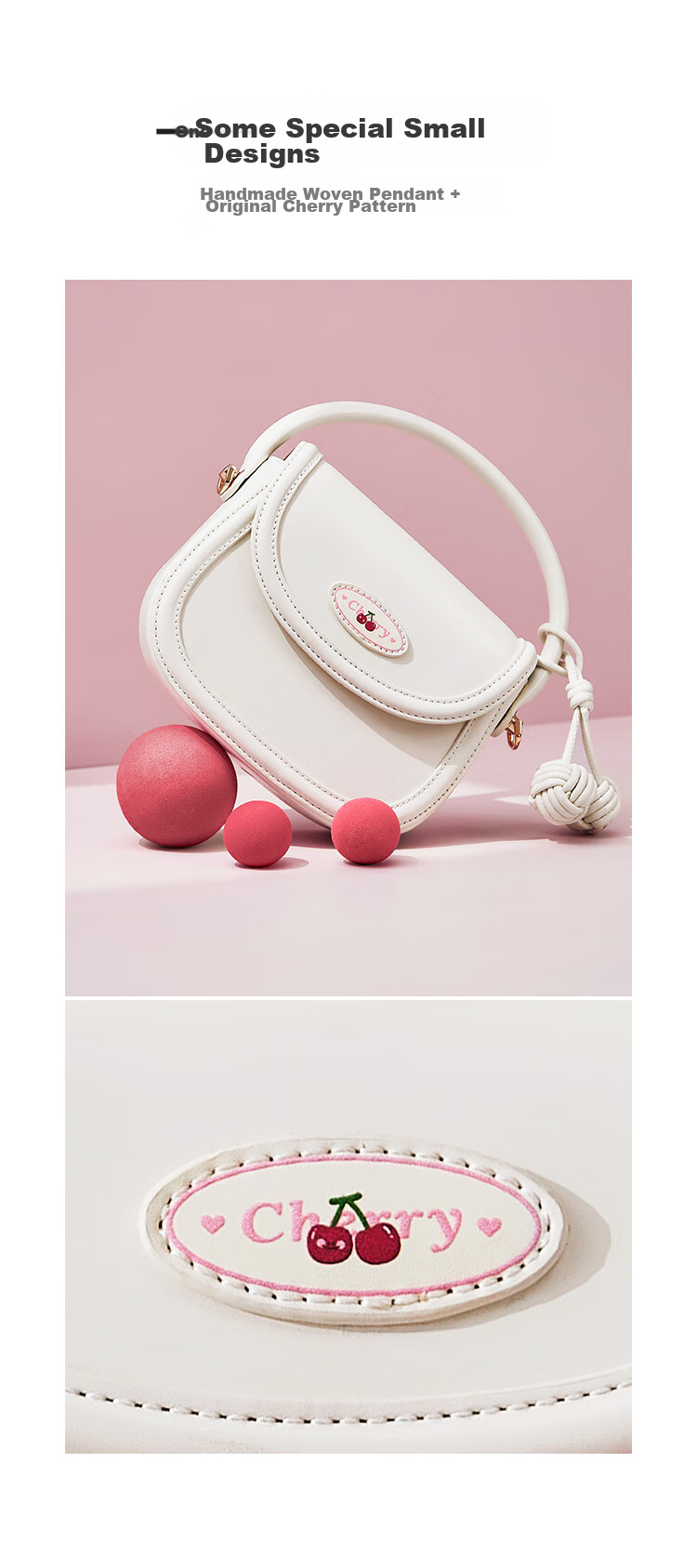 Semir Cherry Saddle Bag Series Women's Handbag, Exquisite Tote Bag, Cute Crossbody Bag, Birthday Gift, 105124153019 4