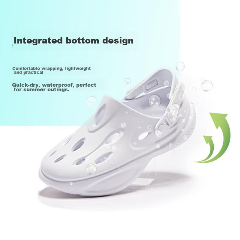 QIAODAN Breathable Cloud Hole Shoes, Men's Casual Beach Shoes, Outdoor Sandals