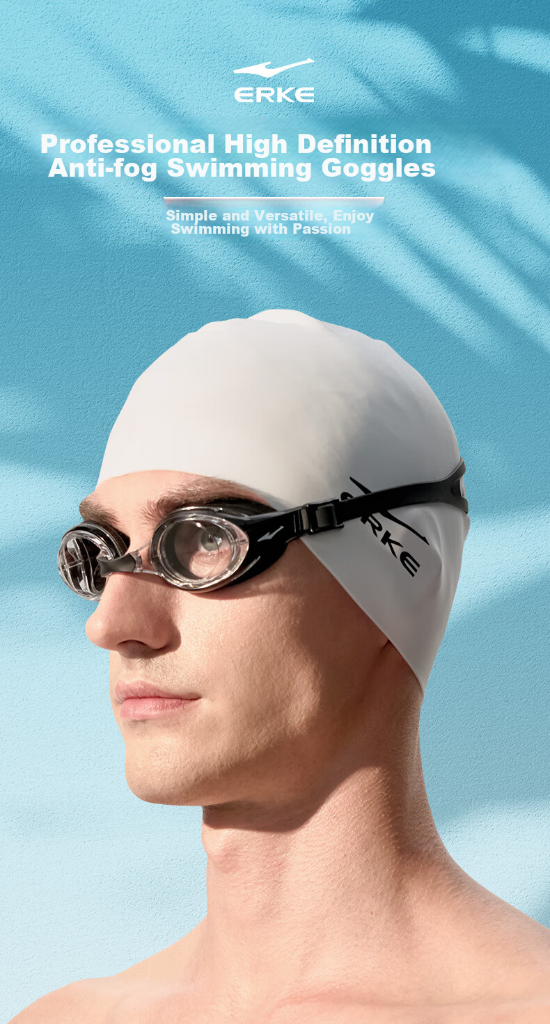 ERKE Swimming Goggles, Waterproof And Anti-Fog, for Men And Women, High-Definition Myopia Swimming Goggles, Professional Sports White for Swimming And Diving, -6.00 Diopters 1