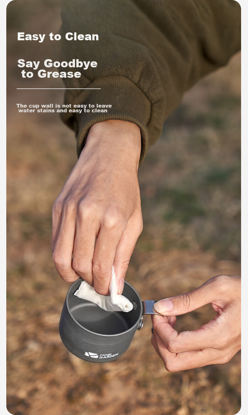 MOBIGARDEN Water Bottle, Outdoor Camping Portable Aluminum Cup Stainless Steel Tea Cup Mini Cup, NX20666010, Dark Iron Gray 8