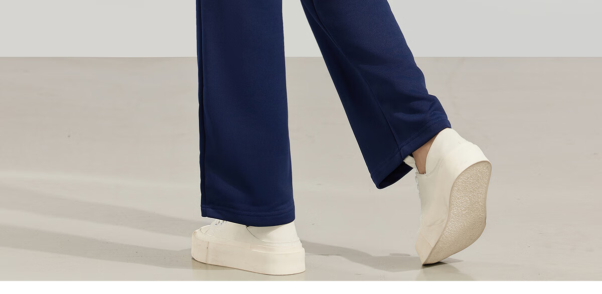 PinCai Women's Sports Pants Simple Solid Color Loose Straight Leg Elastic Waist Casual Pants P12KK5812 39