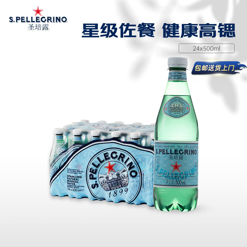 圣培露（S.PELLECRINO）意大利含气天然矿泉水气泡水 饮用水 500ml*24瓶