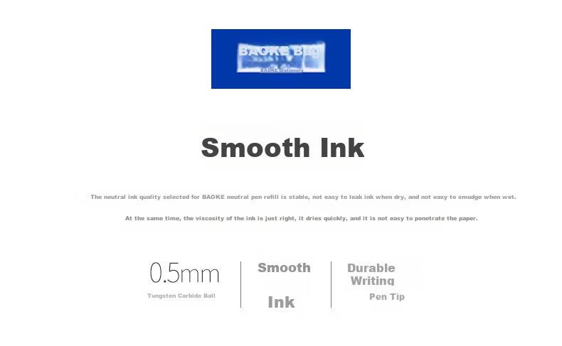 BAOKE PS1870 0.5mm Semi-Needle Tube Large Capacity Gel Pen Refills, Ink Pen Refills for Signature Pens, Black, 12 Pieces/box 3