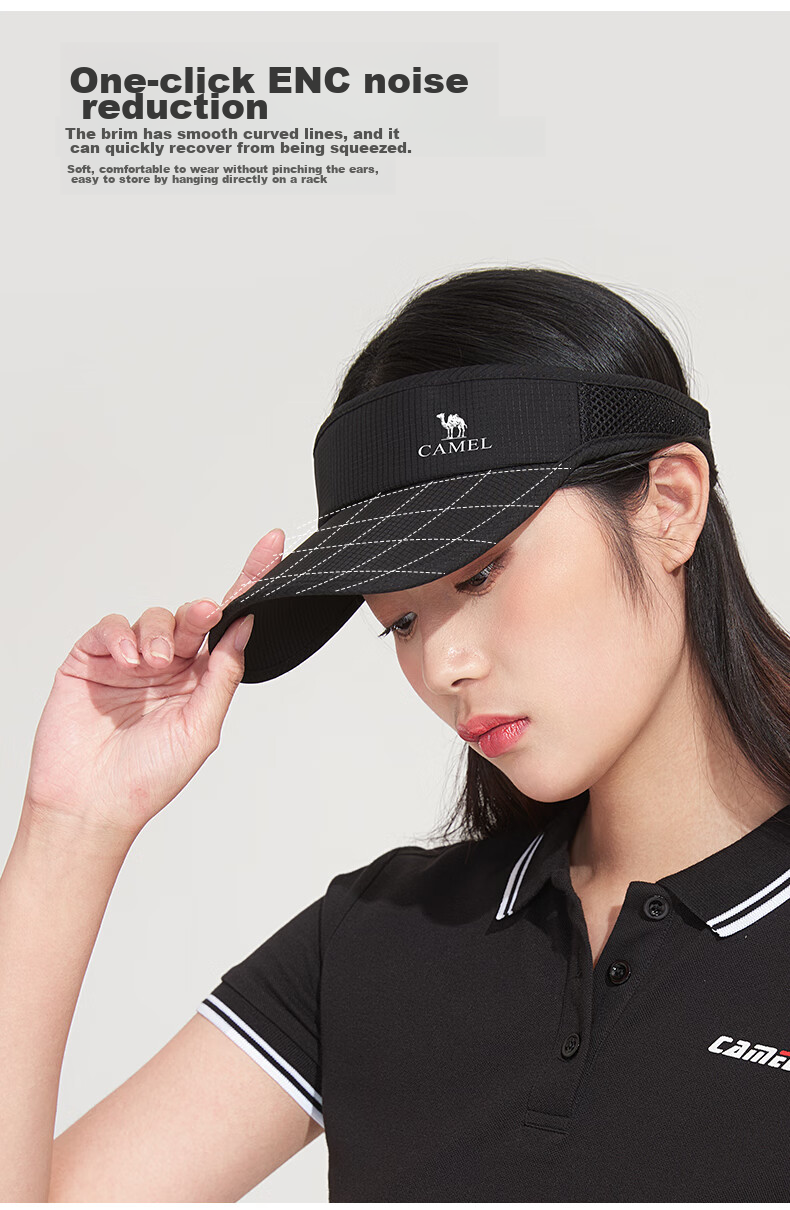 CAMEL Outdoor Sun Protection Hat, Visor Cap for Women, Lightweight Running Sports Hat, Korean Style Versatile Sun Visor Cap, Trendy 11