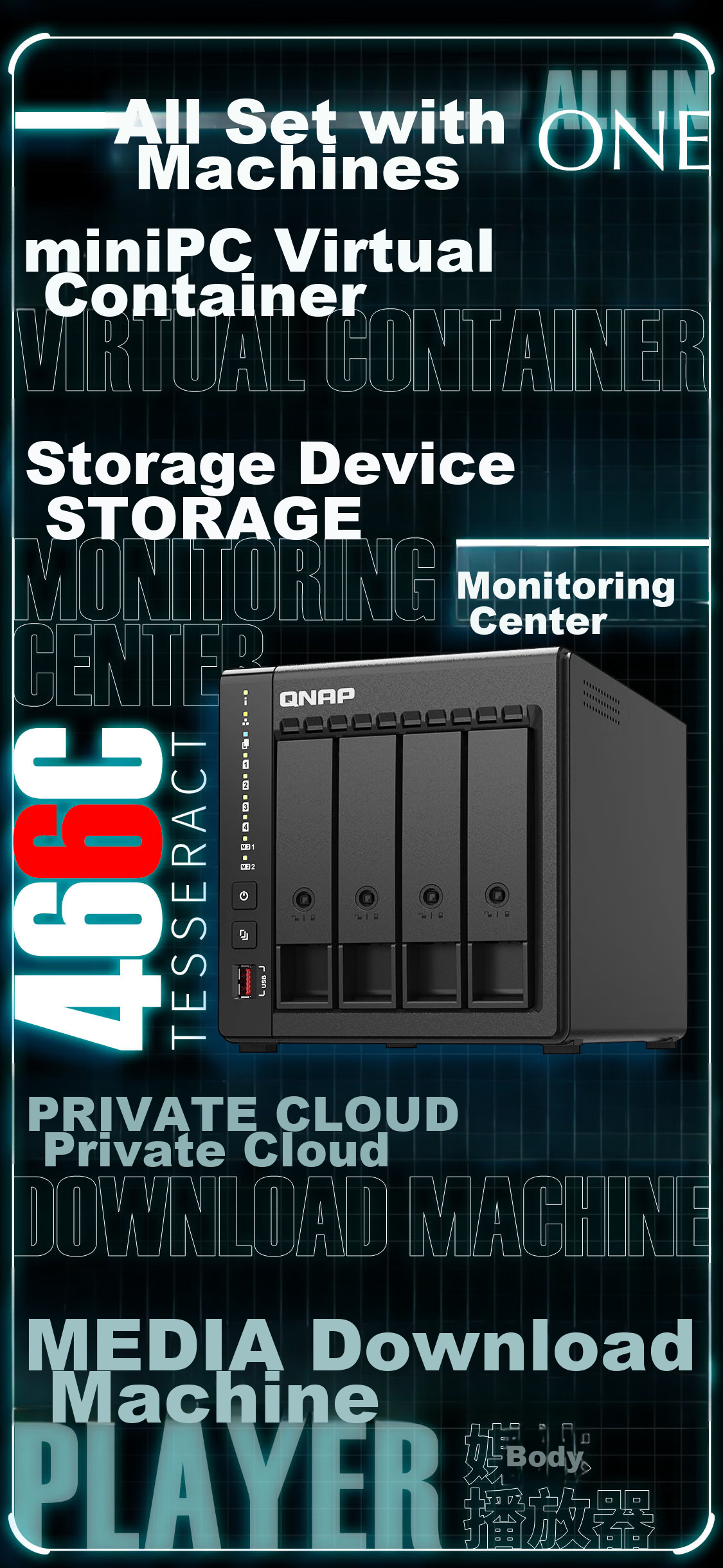 QNAP TS-466C Flagship 4-Bay NAS Network Storage, Pentium N6005 Quad-Core 8GB Memory Expandable, Dual 2.5G Ethernet Ports/HDMI 2.0, Home Private Cloud 2