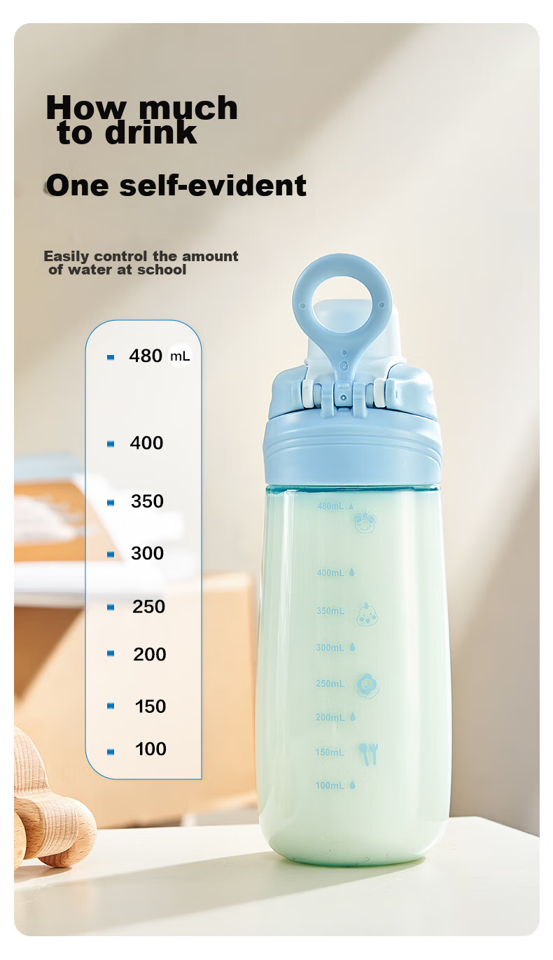 LOCK&LOCK Children's Water Bottle for Ages 6-12, Summer Straw Cup, School-Specific Drinking Cup for Elementary Students, Sports Water Bottle for Boys 6