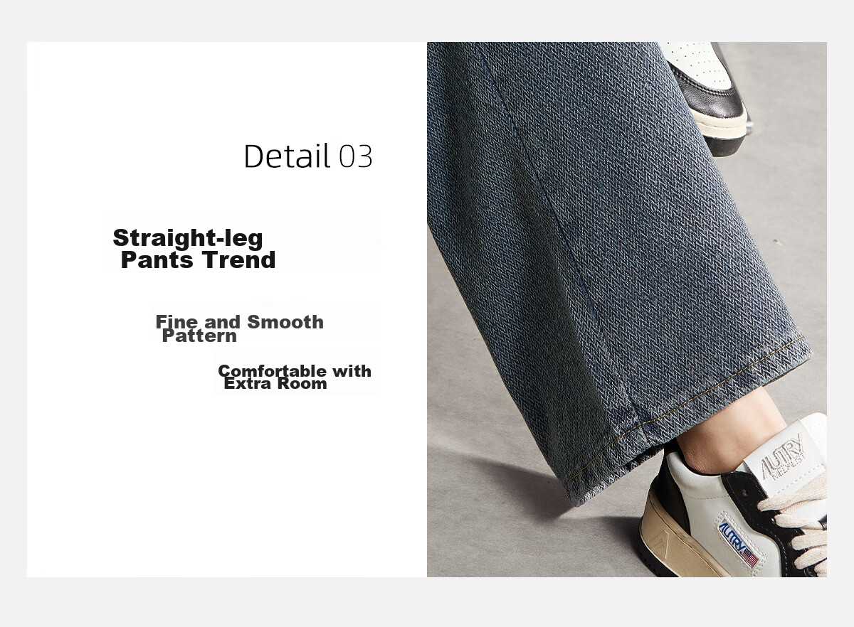 PinCai High-Waisted Jeans for Women, Loose Wide-Leg Pants, Slimming Floor-Length Straight Trousers, Fashionable Versatile Long Pants P13QN1907 14