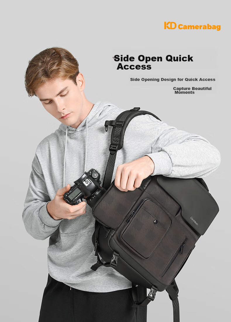 CWATCUN Kaideng Backpack Camera Bag, Large Capacity Digital Lens Laptop Storage Bag, Photography Outdoor Shockproof Multifunctional Backpack for Sony, Canon, Nikon, Fuji 5