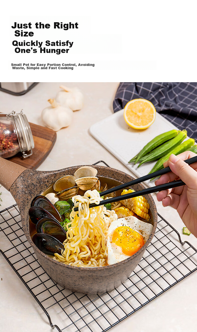 Amercook Alfitai Milk Pot, Baby Food Pot, Maifanshi Non-Stick Pot, Amier for Cooking Milk Porridge And Noodles, Suitable for Induction Cooker And Gas Stove 7