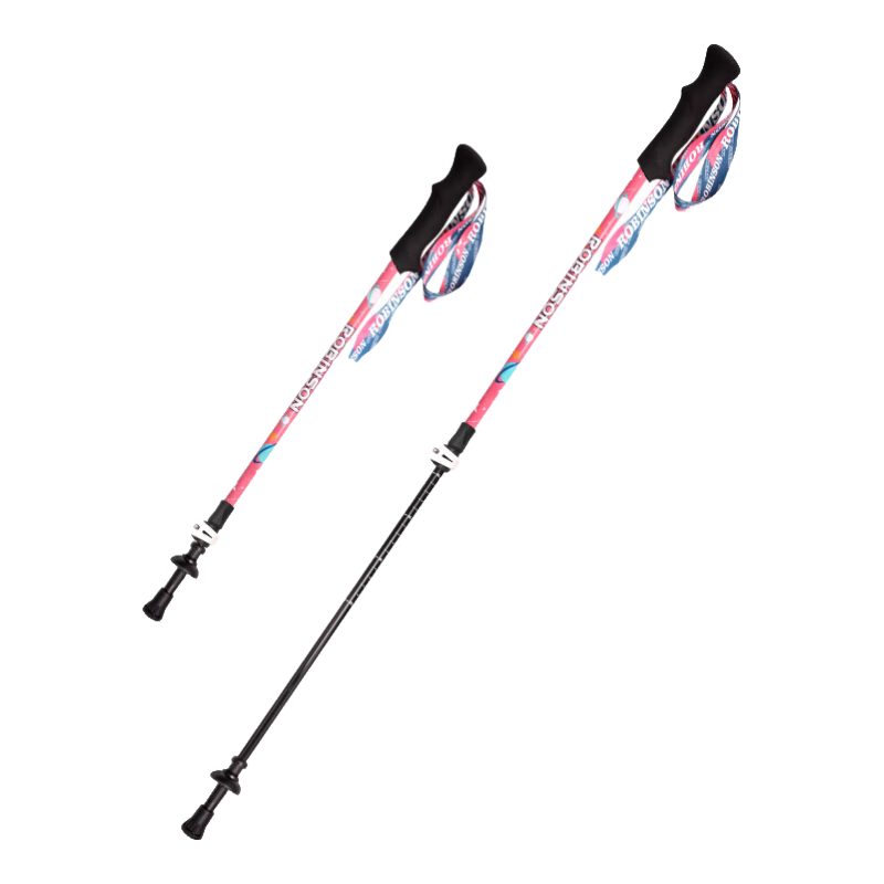 Lubinxun Children's Hiking Poles, Outdoor Telescopic Lightweight Walking Sticks, Two-Section Portable Trekking Poles for Teenagers And Adults, Pink