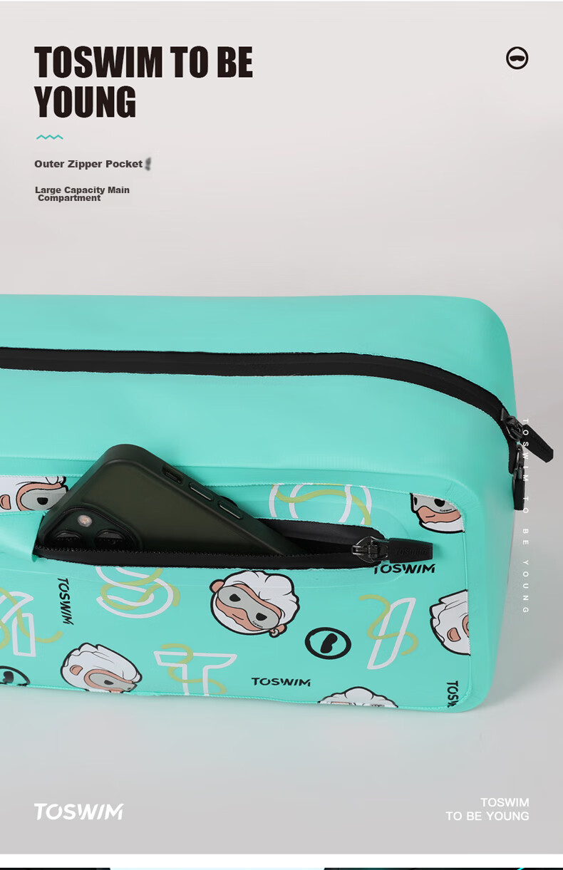 TOSWIM Swimming Bag, Sports Fitness Handheld Waterproof Bag, Toiletry Storage Bag, Green Memory 4