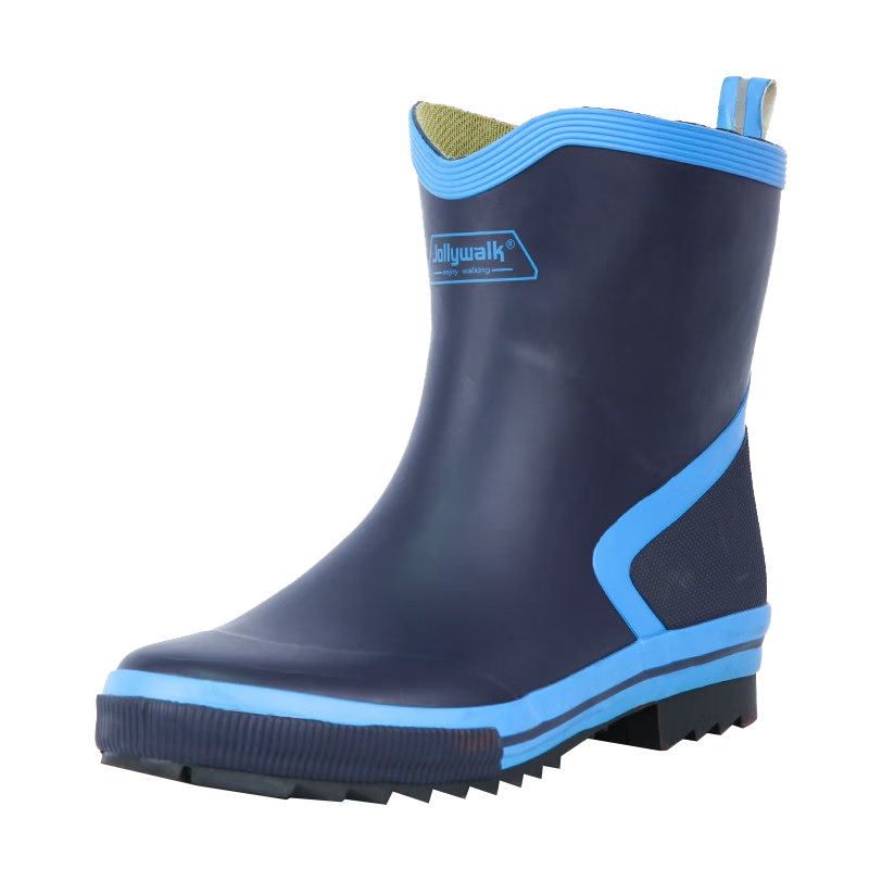 Jolly Walk Men's Water Shoes, Low-Top Rain Boots, Car Washing Fishing Rain Boots, Waterproof Overshoes, Rubber Shoes JW320 Dark Blue 42