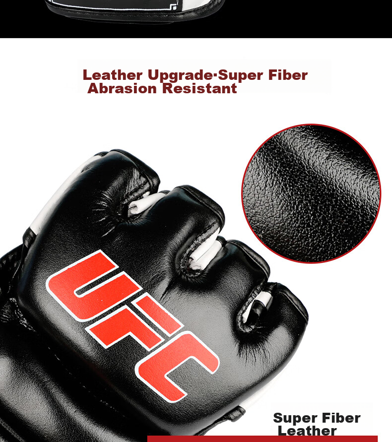 LASTSTAND Fingerless Boxing Gloves, Sanda UFC Gloves, Training MMA Boxing Gloves, Black And White, Size L 3