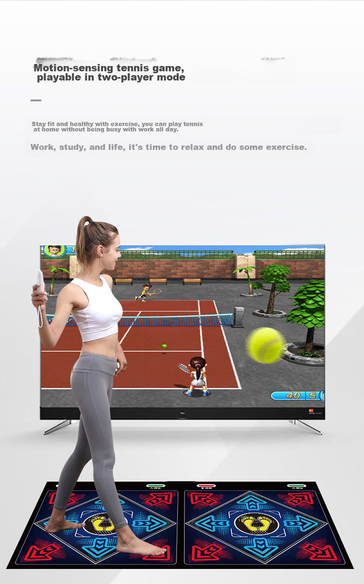 HongTai Double-Person Wireless Dance Mat, Home TV Dance Machine, Game Motion Sensing Hand And Foot Dancing, Leg Beautifying, Children's Running Mat 25