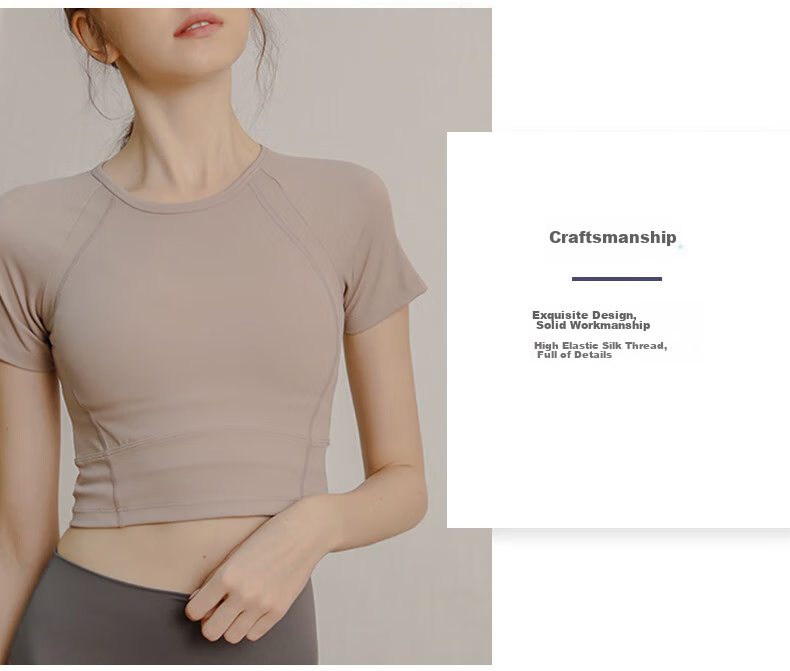 XUEXIMAN Yoga Wear Women's Top Short-Sleeve T-Shirt Slimming Fitness Running High-End Tight Yoga Outfit Workout Clothes 3